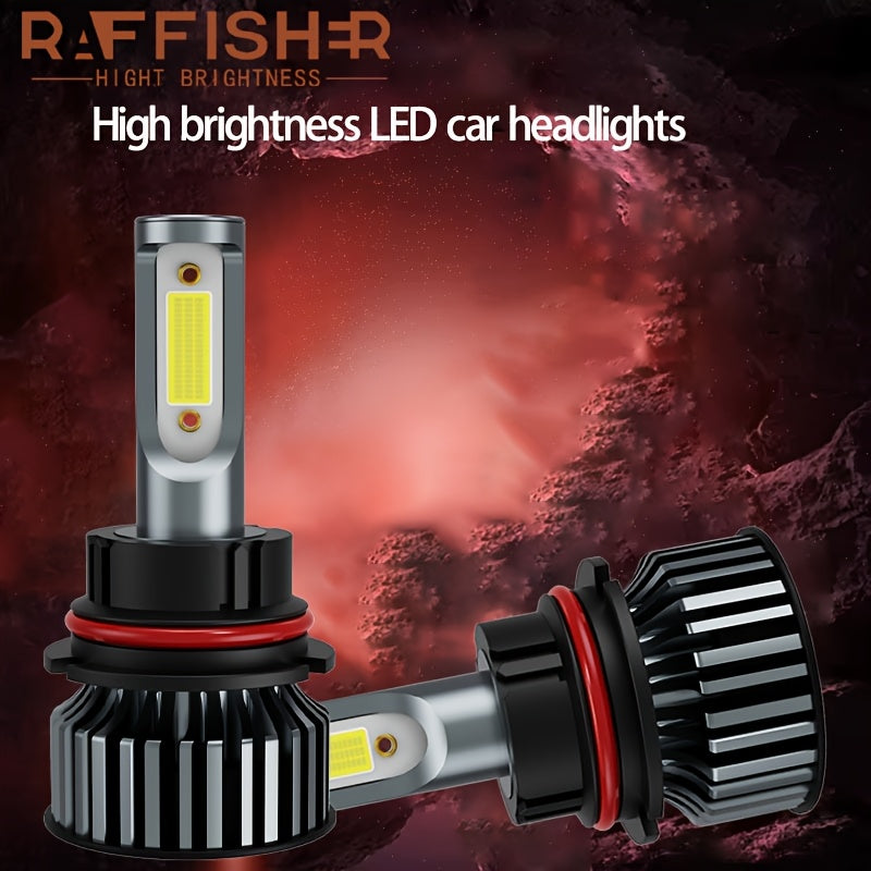 RAFFISHER 2-Pack H4 H7 LED Headlights, 480W High Power, 50000LM Brightness, Compatible with Canbus and Various Models Including H1, H11, H8, H9, HB3 9005, HB4 9006, 12V, 6000K Turbo Light, for Vehicles