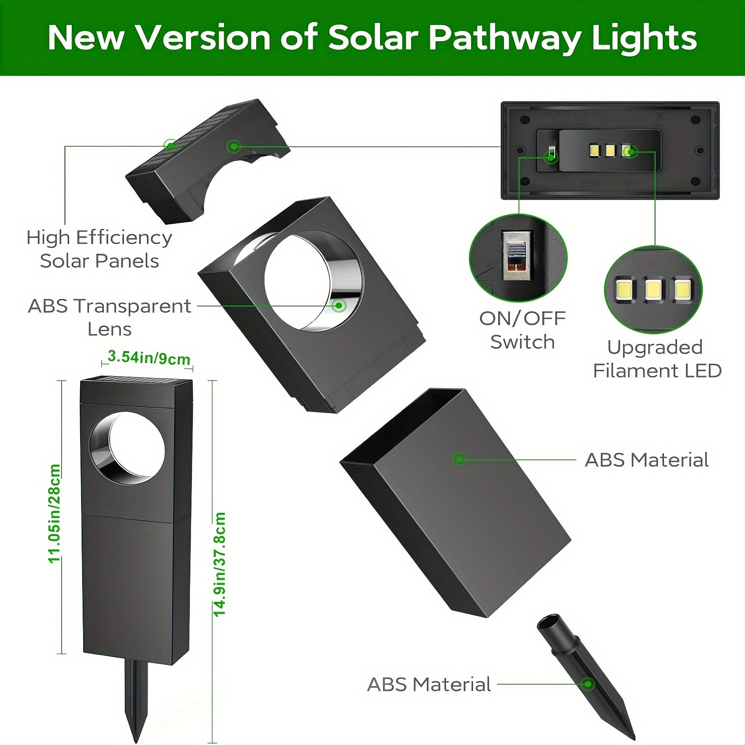 Solar Outdoor Light 6/4-Pack, High-Brightness Pathway Outdoor Light, Moon-Shaped Landscape Effect, Automatic On/Off, Suitable for Outdoor Courtyard Garden Path, IPX5 Solar Pathway Light Outdoor (Warm White Light)