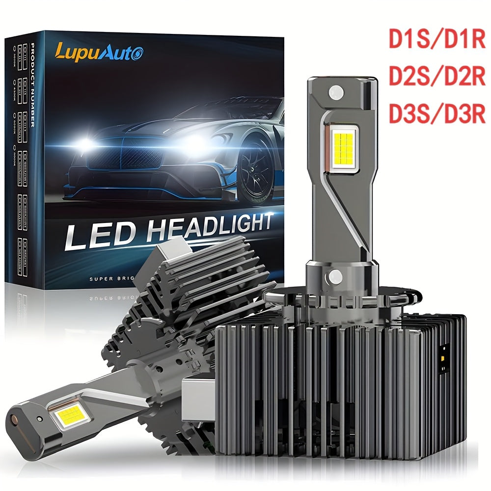 2 Pcs D1S D2S D3S LED Headlight Bulbs, Canbus Ready D1R D2R D3R Car Bulbs LED 6500K CSP Chip 120W Plug-and-Play