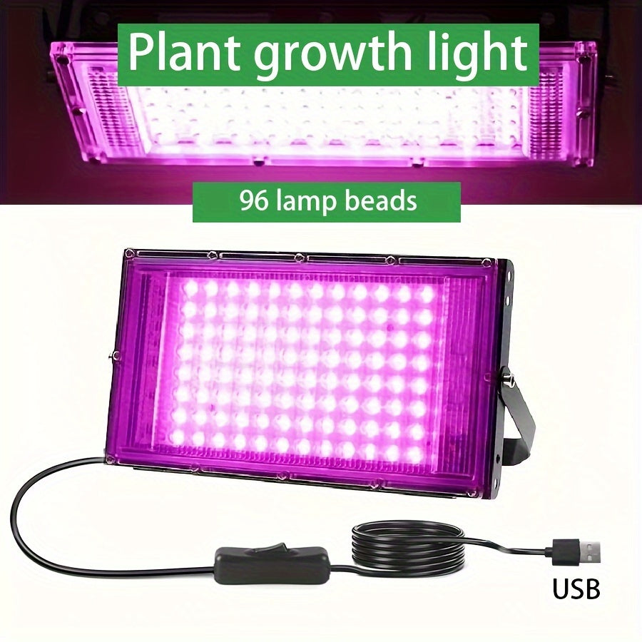 Full Spectrum Plant Grow Light with Interface, Supplemental Lighting for Vegetables, Succulents, Flowers, Fruits and Various Plants, Provides Complete Growth Illumination Coverage