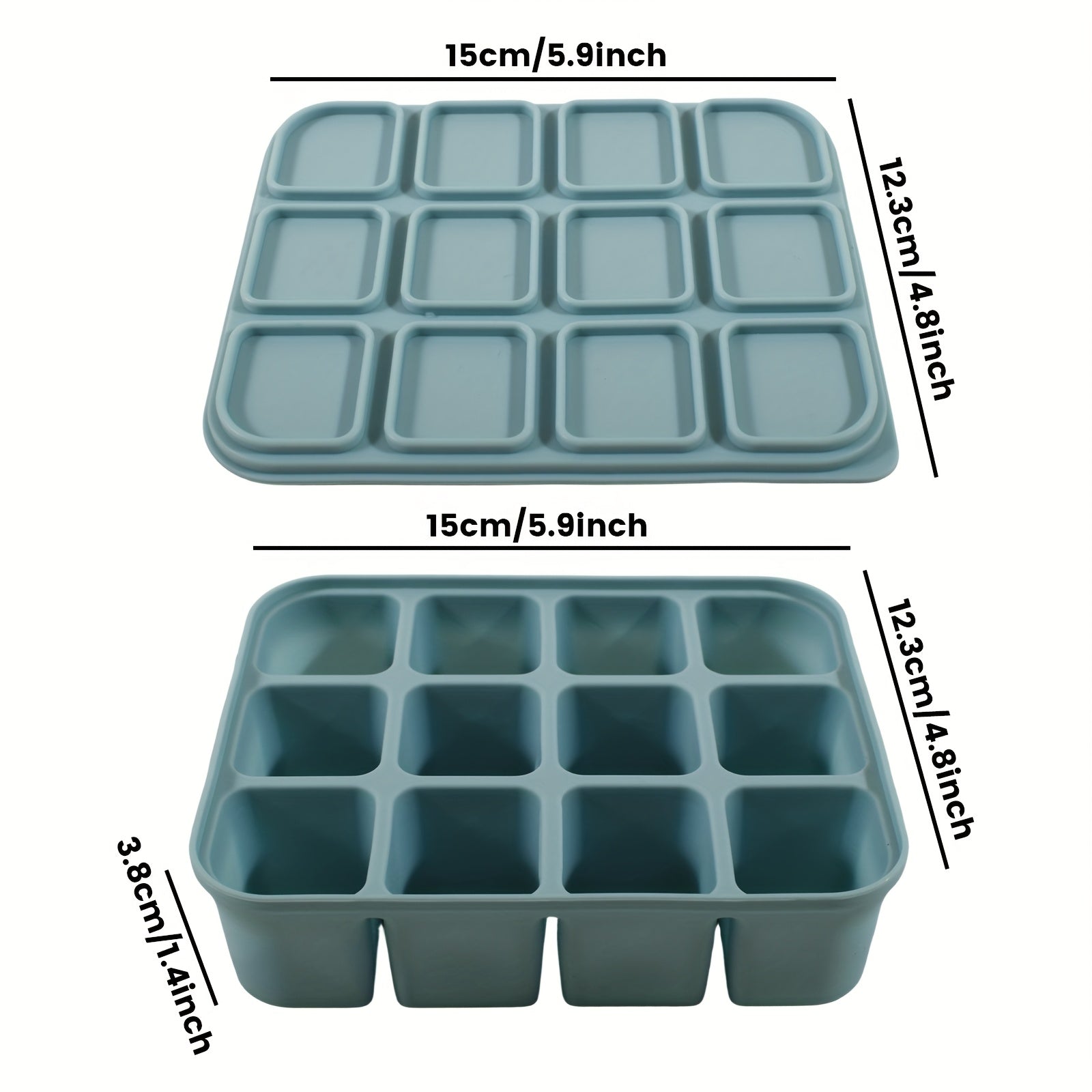 12 Grid Silicone Ice Tray With Lid, Flexible Easy Release Mold, For Cocktail Whiskey Broth Meal Prep, Reusable Dishwasher & Oven Safe