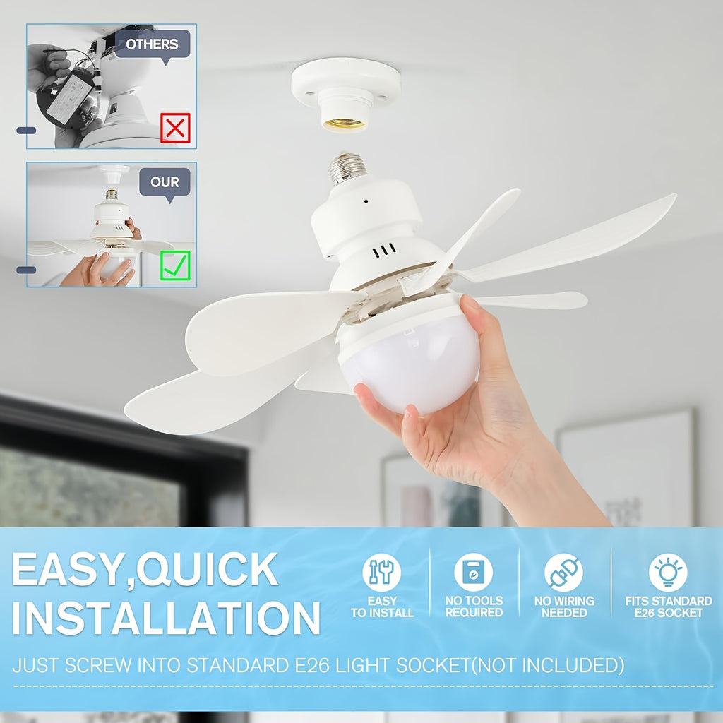 20.5/16.5 Inch Smart LED Ceiling Fan Light, Multicolor & White Light with Remote, 3 Color Temperatures (3000K-6500K) Dimmable, Quiet 3-Speed, Easy Installation, E26/E27 Interface, Modern Ceiling Fan Lamp, 40W for Bedroom Kitchen Garage Workshop