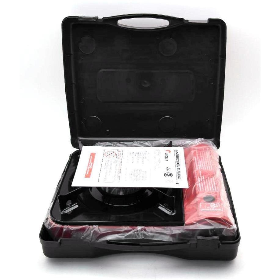 Portable Gas Stove MS3800 (Black), 9560 BTU High Power, Camping Stove with Protective Case