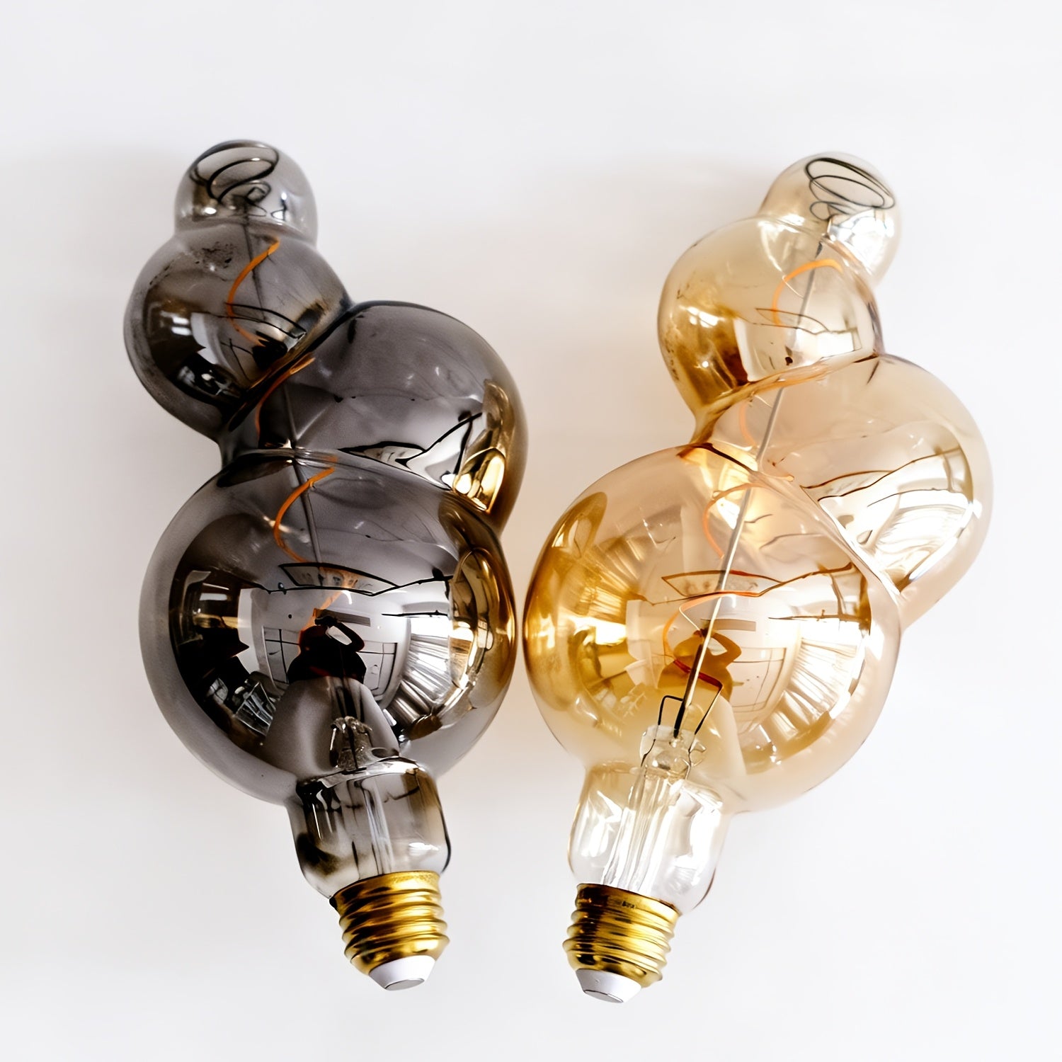 1PC, LED bulb special shape warm light LED bulb 120V 4W 2300K E26 dimmable amber glass gray glass suitable for home chandelier