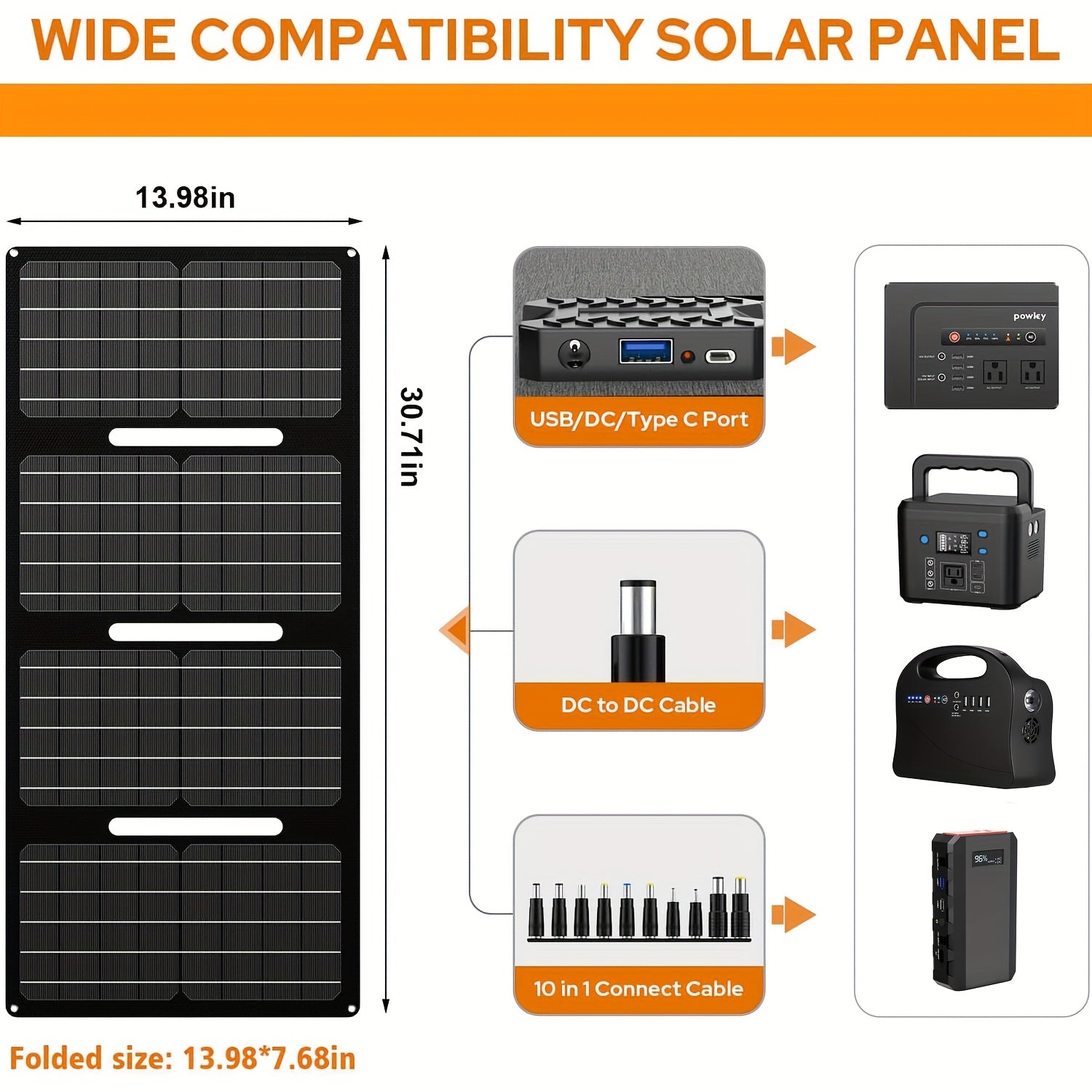 行動式電源站100W/200W，配備30W/40W行動式太陽能充電板套件，97.68Wh/146Wh行動式太陽能發電機鋰離子電池組，帶AC DC USB輸出埠，適用於颶風停電、戶外露營、房車旅行電源包