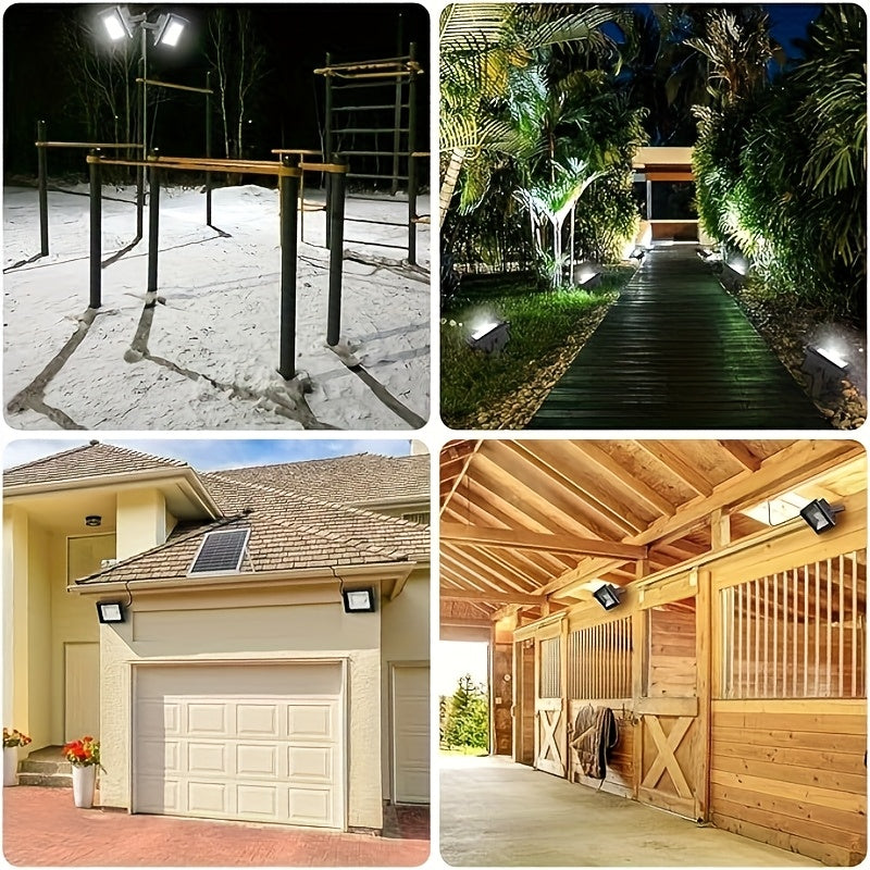 Outdoor Lighting, Solar Light, Decorative Light, Floodlight, Exterior Wall Light, Halloween Decoration, Two Lights, One Solar Panel, Suitable for Holiday Decoration, Christmas, Outdoor Lighting, Shed, Garden, Garage, Pathway, Lawn, Courtyard