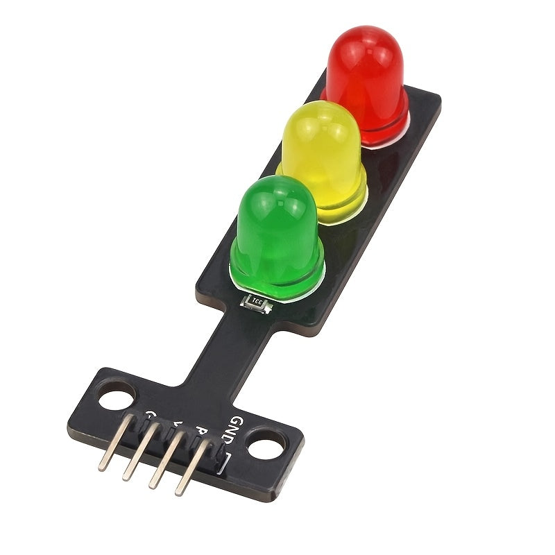 Traffic Signal LED Display Module, Onboard 5mm Red Yellow Green LED Beads, Ideal for Building Traffic Light System Model with Arduino