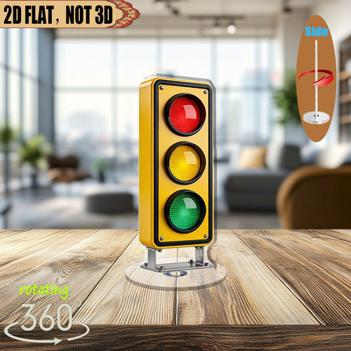 1pc Rotatable Acrylic Ornament, Traffic Light Design with Unique Yellow Main Body and Black Frame, Perfect for Office, Meeting Room and Exhibition to Enhance Ambience