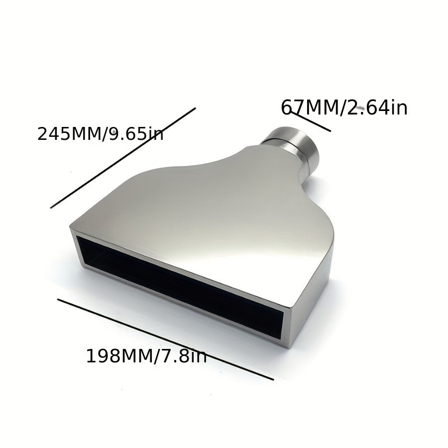 1 Car Modification Exhaust Pipe Stainless Steel Square Exhaust Tip Universal Square Outlet Exhaust Tail Pipe