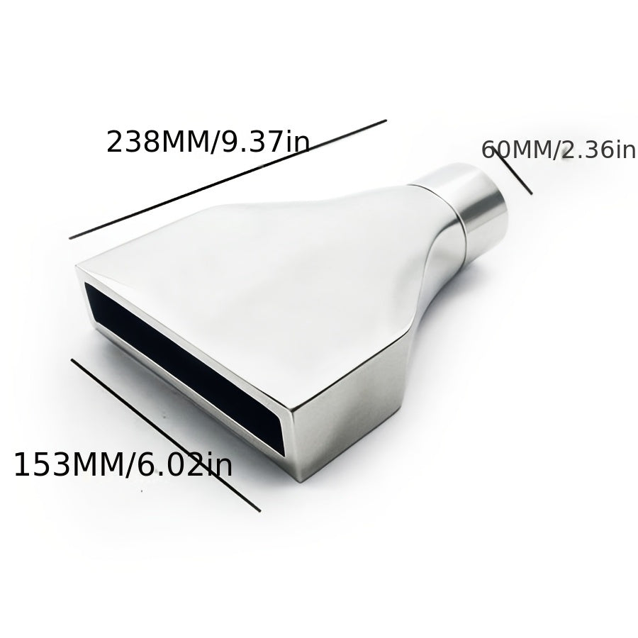 1 Car Modification Exhaust Pipe Stainless Steel Square Exhaust Tip Universal Square Outlet Exhaust Tail Pipe