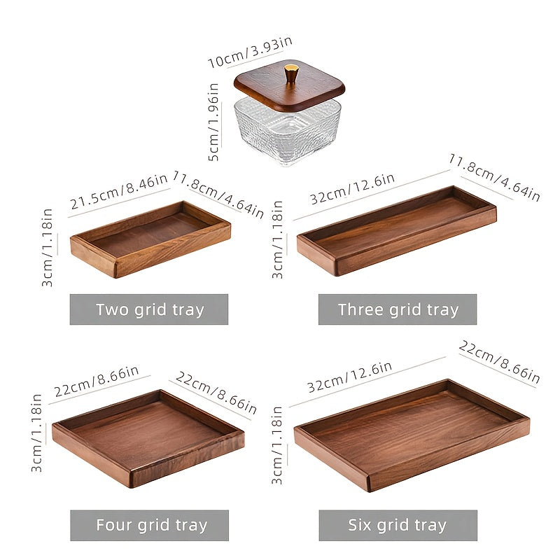 1 Set Japanese Walnut Wood Fruit Bowl, Fruit Platter, Snack Tray, Perfect for Living Room, Family Holidays, Wedding Parties, Birthdays, Christmas & Halloween