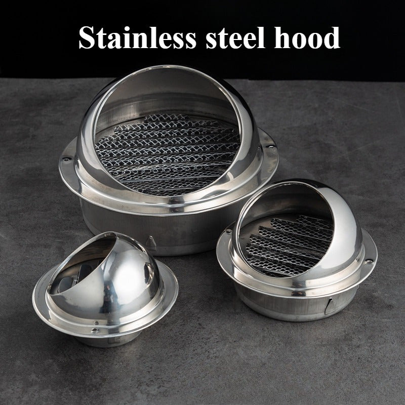 1 Piece 201 Stainless Steel Chimney Cowl, Exterior Wall Windproof Cover for Air Outlet, Kitchen Range Hood Rain Cover, Exhaust Vent Mesh Cover
