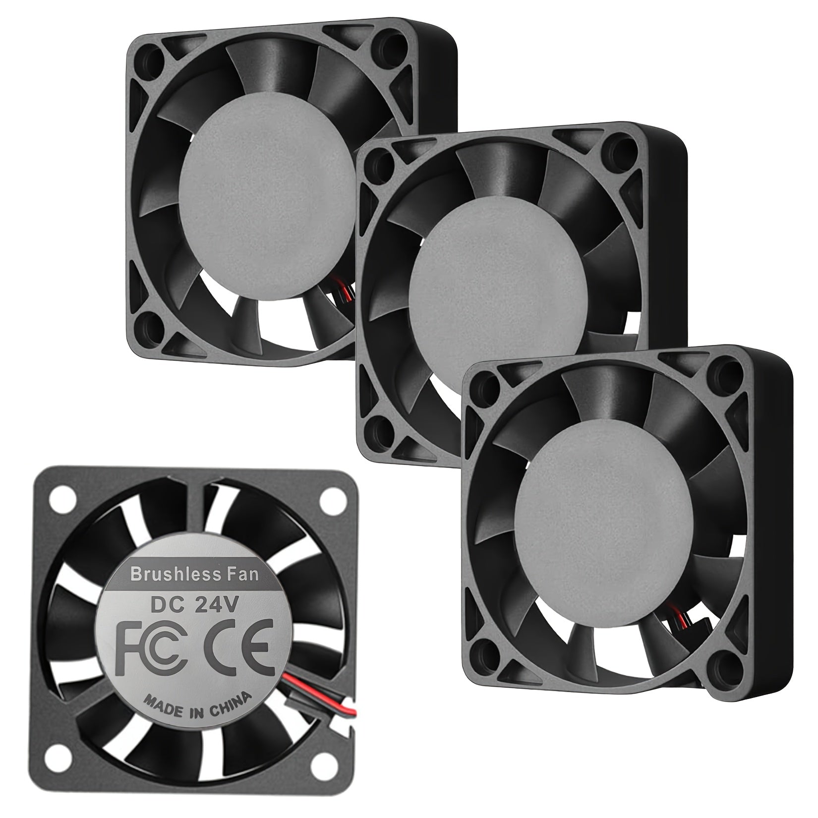 CLELO 4-Pack Mini Cooling Fans for 3D Printers – Brushless DC, 12V/24V, 2-Pin Connector, Ideal for Industrial Use