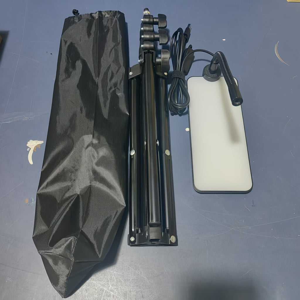 Adjustable metal hose camping light, outdoor camping light with telescopic stand, portable USB-powered LED work light