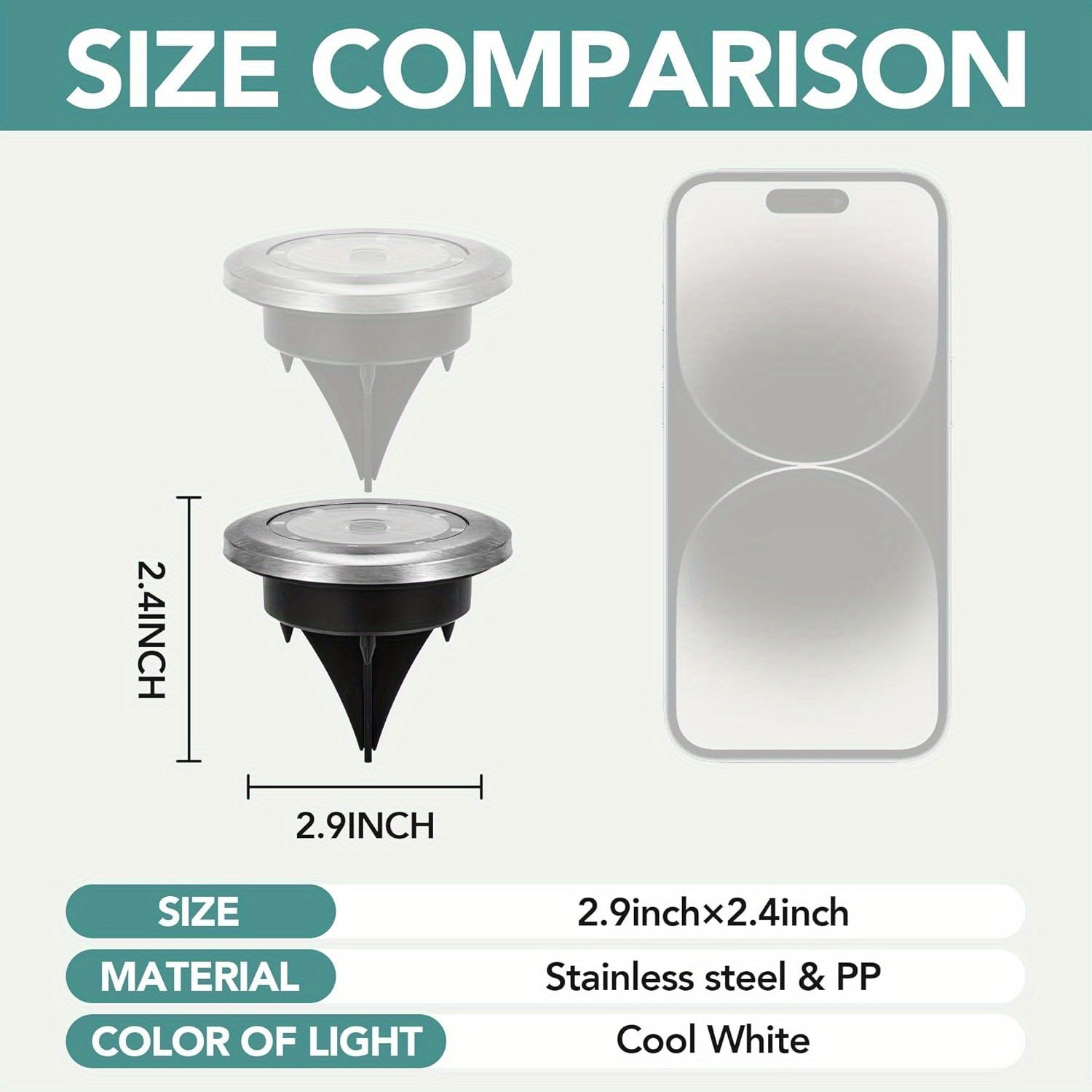 24-Piece Waterproof Outdoor Ground Light, Solar Courtyard Light, IP44 Waterproof, LED Landscape Garden Light, Suitable for Courtyard, Driveway, Walkway (Cool White / Warm White Dual Color)