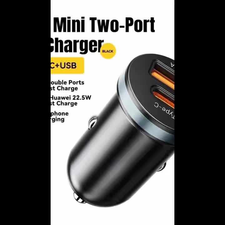 New 30W Super Fast Car Charger - Dual Port USB-C PD3.0/QC3.0 Adapter, Compatible with Iphone 16/15/14/13, Samsung S25, Ipad, And Android Devices (35 Minutes Quick Charge), Easter Gift, Fast Charging Adapter, Charger, Dual-Port Layout