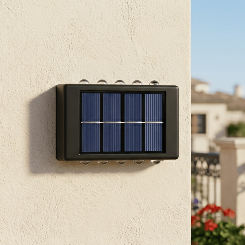 5pcs 10LED Solar Light Outdoor Courtyard Light Yard Garden Decorative Light Fence Wall Washer New Up and Down Glowing Ambient Wall Light