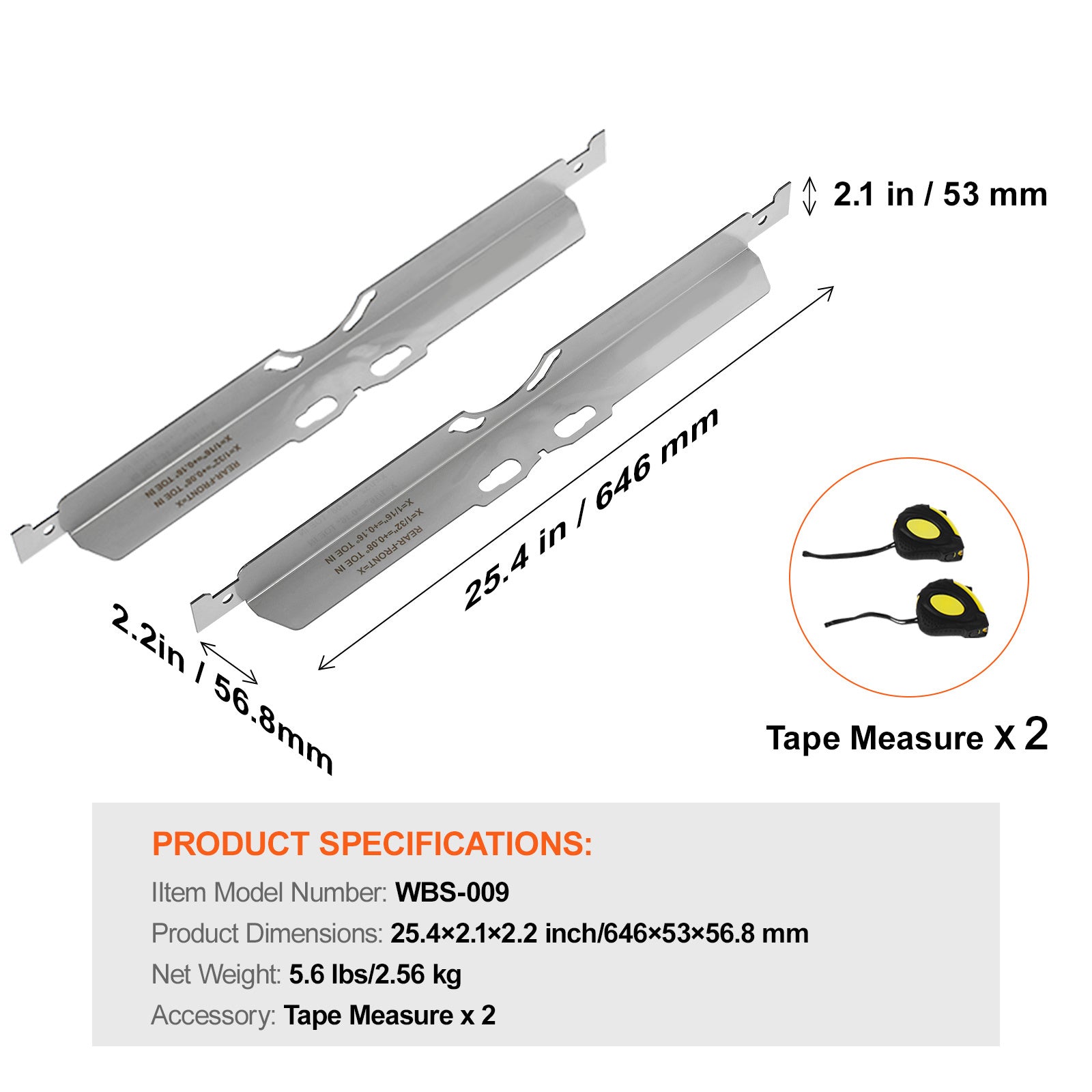 VEVOR Wheel Alignment Tool, 2 Pack Wheel Alignment Turntables, Stainless Steel Wheel Alignment Discs, Accurately Measure Tire Angles, Includes 2 Measuring Tapes and Conversion Chart