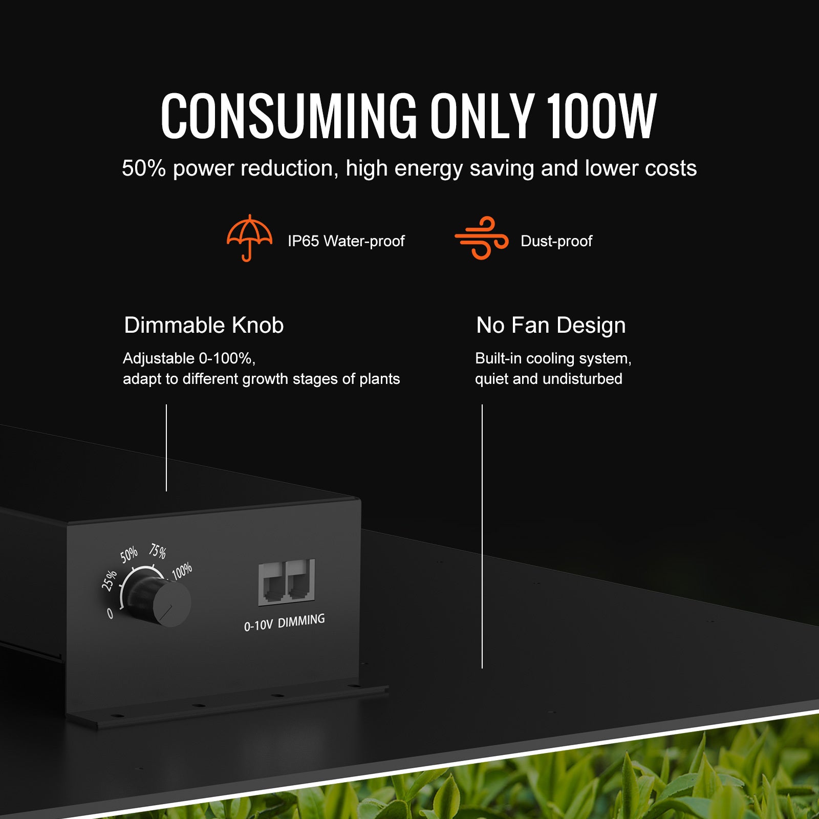 VEVOR 400W Dimmable LED Grow Light, Full Spectrum Samsung 2B1B Diode Grow Lamp, Daisy Chain Compatible for 4x4/5x5FT Grow Tent, Seedling Vegetation Bloom