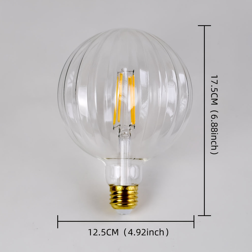 1 piece vintage Edison LED filament bulb, G40 crystal watermelon vintage creative LED filament bulb, 120V 4W E26 medium base, 2700K warm white amber clear glass bulb, cozy home decorative bulb, non-dimmable