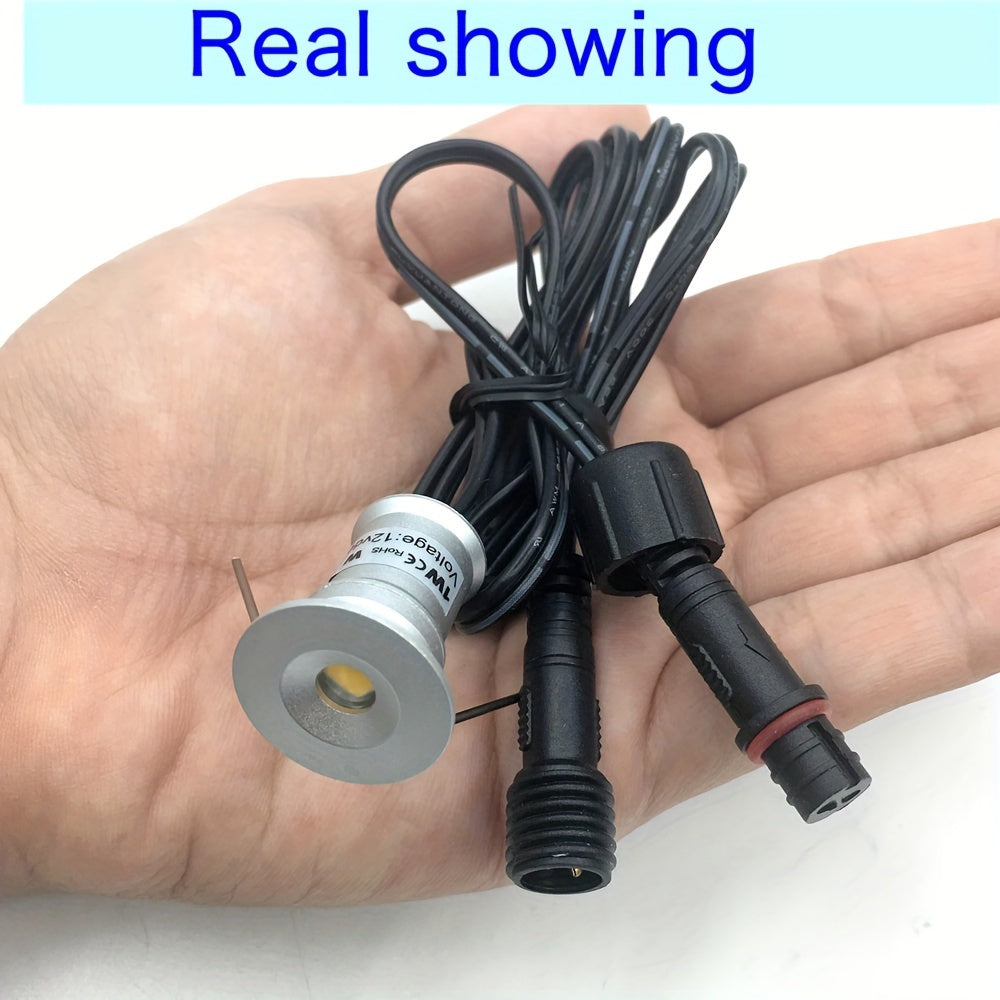 6个/11个 低压 12V 迷你地下灯，LED楼梯地面景观灯，1W楼梯甲板灯，12V花园灯，IP65户外15mm埋地LED灯，庭院、小路、露台装饰射灯