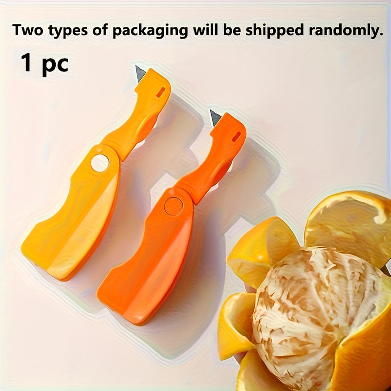 1/2 Piece, Orange Peeler – Plastic Orange Peeler, Simple Lemon Peeler, Grapefruit Peeler, Creative Cutter, Orange Peeler with Foldable Handle, Fruit Peeler, Vegetable & Fruit Tool, Kitchen Gadget, Orange Peeler
