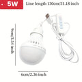 USB powered 5W/7W DC5V LED camping bulb - tri-color dimmable emergency light with hook, suitable for tents, outdoor, barbecue, fishing and repair - energy-saving portable indoor/outdoor lighting, fishing night light | portable LED bulb