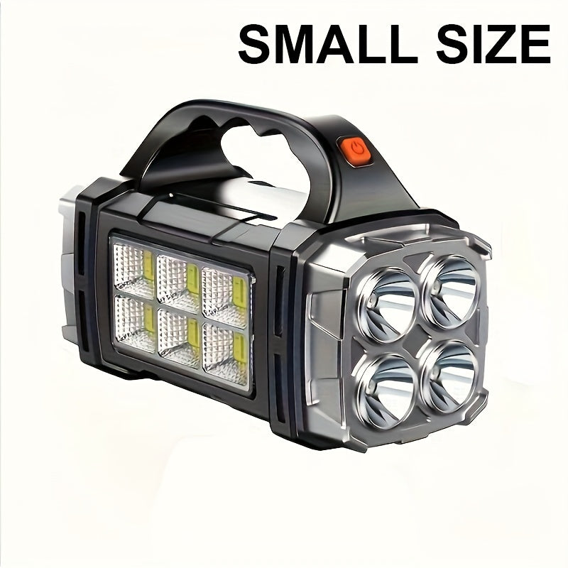 1 Ultimate Ultra-Bright LED Searchlight 2200W - Ultra-Portable, Dual Solar & USB Charging, Visible Beam, Power Bank Flashlight for Outdoor Adventures