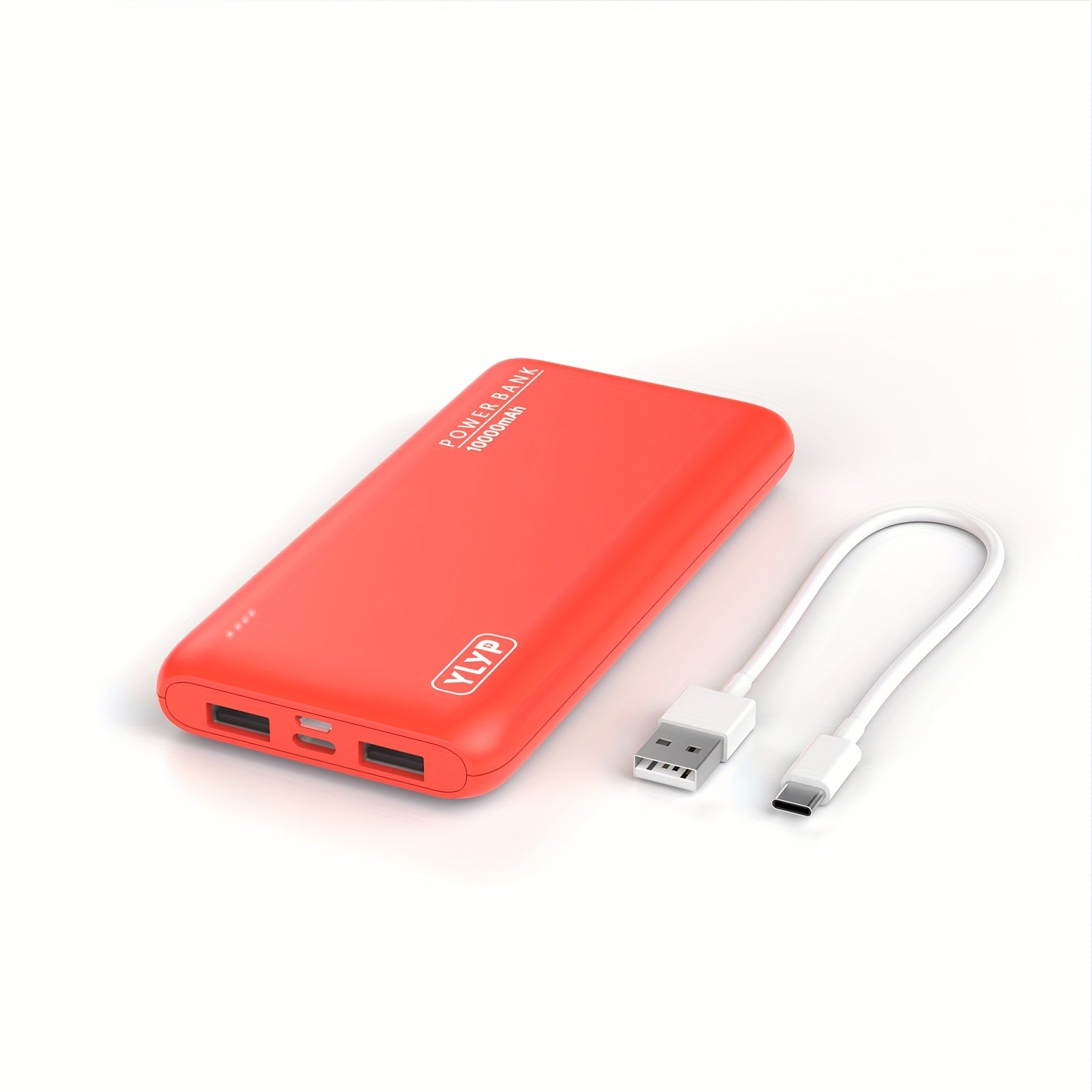 10, 000Mah Slim And High-Capacity Portable Power Bank, Featuring a 5V2A Dual USB Charger with an LED Battery Indicator, Compatible with for iphone And Android Devices, Offering 2 USB Outputs And Type-C/Micro Inputs