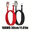10AWG/12AWG Battery Inverter Cable & Terminal Connector, Car Battery Terminal, Universal Top Post Negative Positive, RV - 30cm/11.81in, 50cm/19.68in, 1m/43in, Suitable for Car, Truck, Motorcycle, Solar Battery, No Battery Required