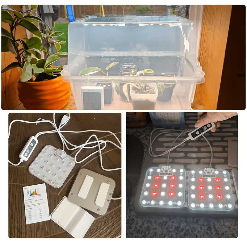 USB 5V 2A Full Spectrum Plant Grow Light, Dimmable with Optical Lens 65% Brightness Boost, 6/12/16H Timer, Sunlike Under Cabinet Grow Lamp for Indoor Plants (Adapter Not Included)