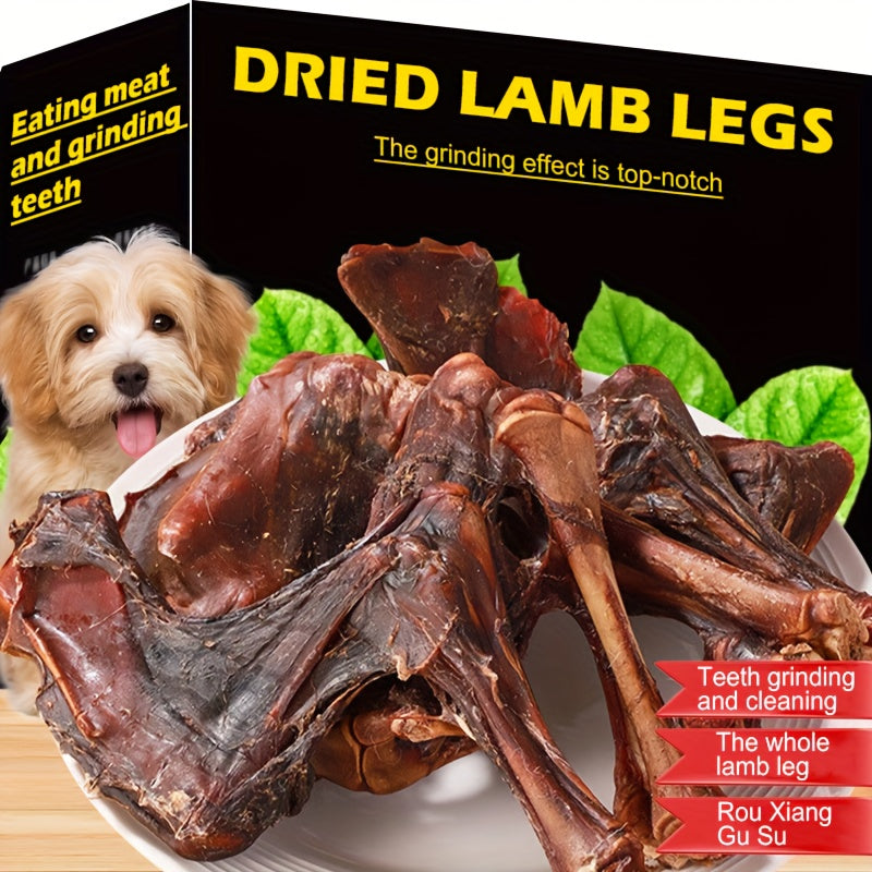 耐用狗狗磨牙棒 空氣乾燥羊腿 - 持久原皮免料牙齒磨牙零食，堅固磨牙骨，適合激烈咀嚼者，高蛋白天然零食，適用於幼犬、小型、中型、大型犬，健康寵物訓練獎勵，幼犬長牙期