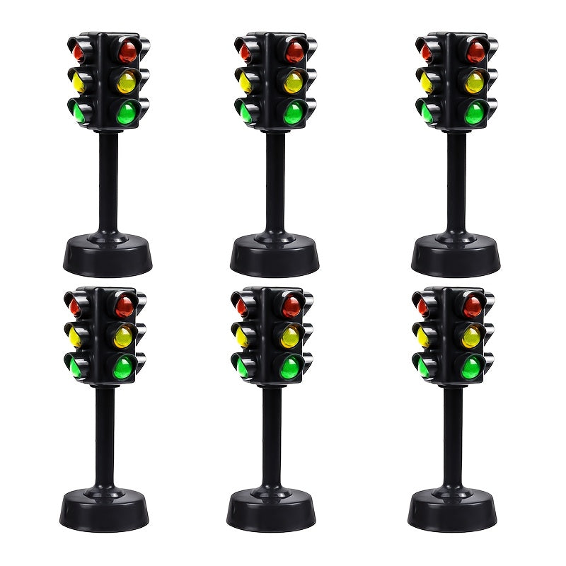 4Pcs Creative Home Traffic Light Tower Model Decor, Non-Electric Mini Ornament, Desktop Decoration, Outdoor Racing Game Scene Layout Prop, Sand Table Architectural Assembly Model