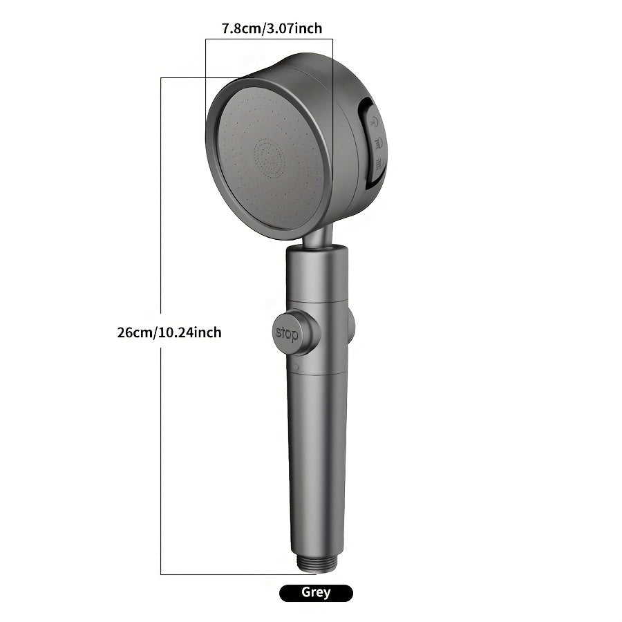 1pc High Pressure Filtered Shower Head - 3-Speed Adjustable Super Powerful Booster for Home Shower, Adjustable Angle Shower Head, Bathroom Accessory