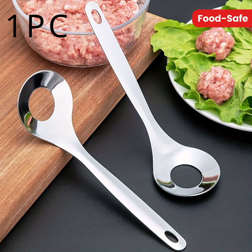 Long Handle Stainless Steel Meatball Maker – Food-Grade Material, Non-Stick & Easy Release, Effortlessly Makes Round & Uniform Meatballs. Simple & Hygienic to Use, Perfect for Home Kitchen & Restaurant