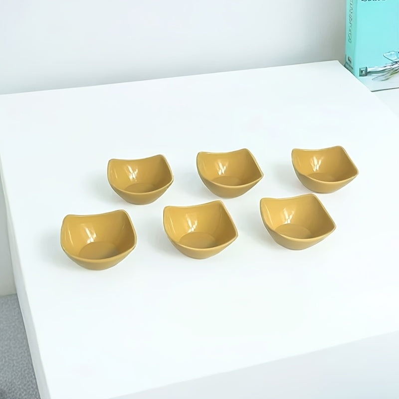 6Pcs Durable Shatterproof Mini Dessert Bowls, Reusable Vibrant Color Sauce & Dessert Bowls, Dishwasher & Microwave Safe, Perfect for Appetizers, Dips, Snacks, Fruits, Ideal for Kitchen, Outdoor Picnic, Party, Portable & Compact