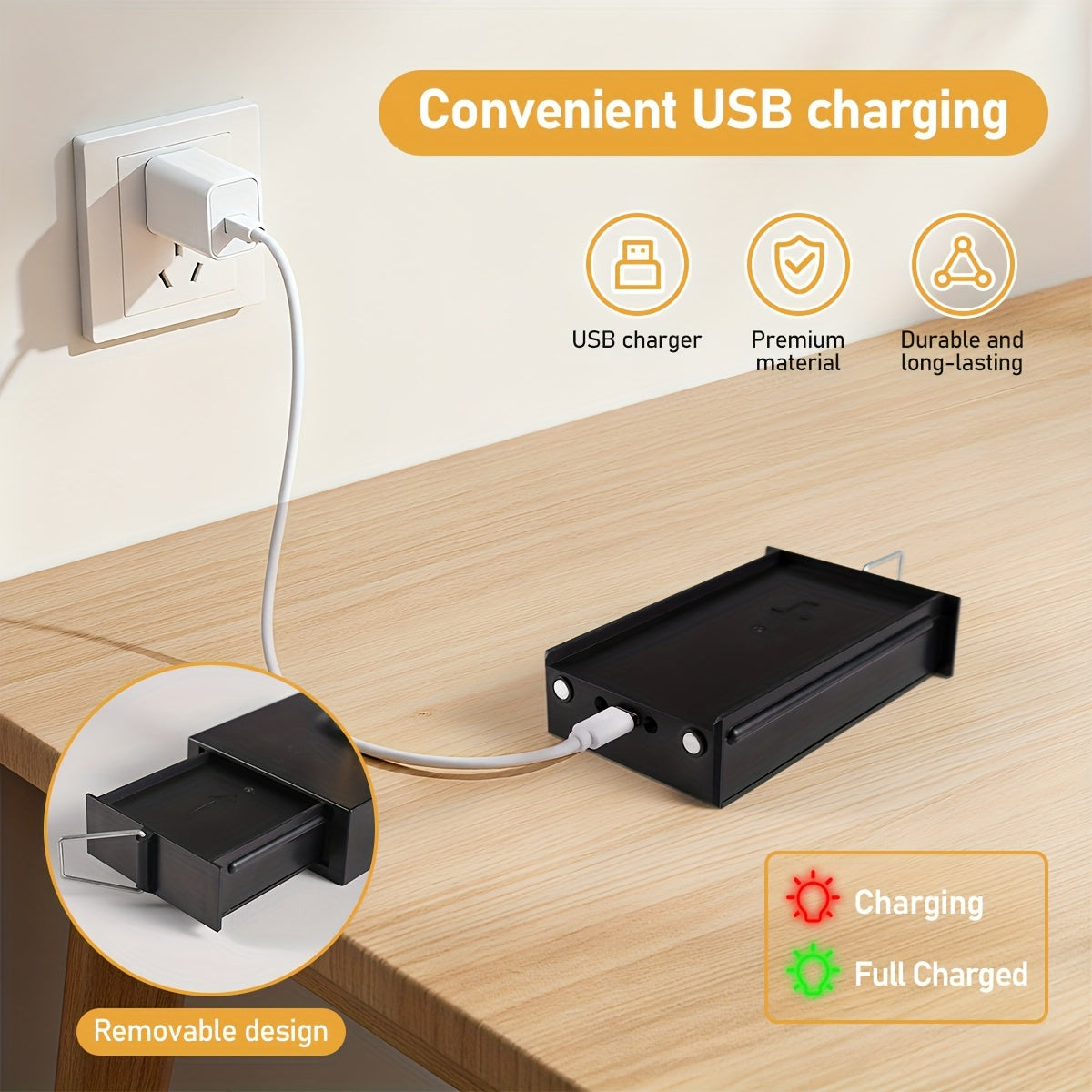 /2-Piece Modern Black Gold Cordless Wall Light with Remote Control and USB Charging, Rechargeable Lithium Battery Powered (No Plug-In Required), Stepless Dimming Sleep Mode and Memory Function, 3-Color Stepless Dimming