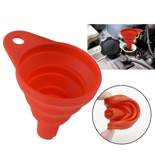 1pc Foldable & Retractable Mini Oil Funnel – Leak-Proof Tool for Car & Motorcycle Engine Oil, Compact & Portable Design for Home Auto Maintenance
