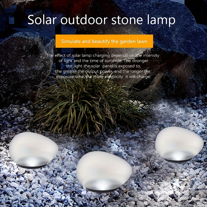 Solar Artificial Stone Light, Indoor & Outdoor Dual-Use Simulation Lighting, Auto On/Off No Wiring Required, Spherical LED Ambient Light, Courtyard Pathway Patio Tabletop Decorative Lighting