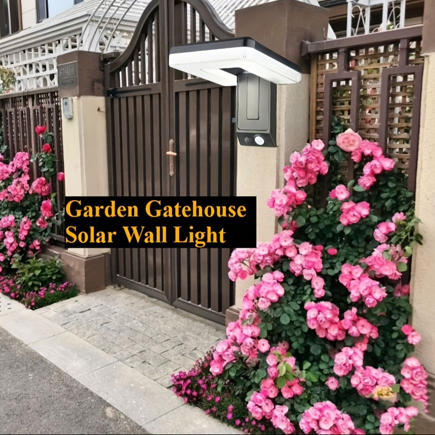 One-Piece Outdoor Solar Light, Wall Light with Motion Sensor, 120° Wide Angle Floodlight, Foldable Design, 3 Lighting Modes Fence Light, Foldable Address Sign Light, Solar Wall Light Suitable for Garden, Backyard, Garage