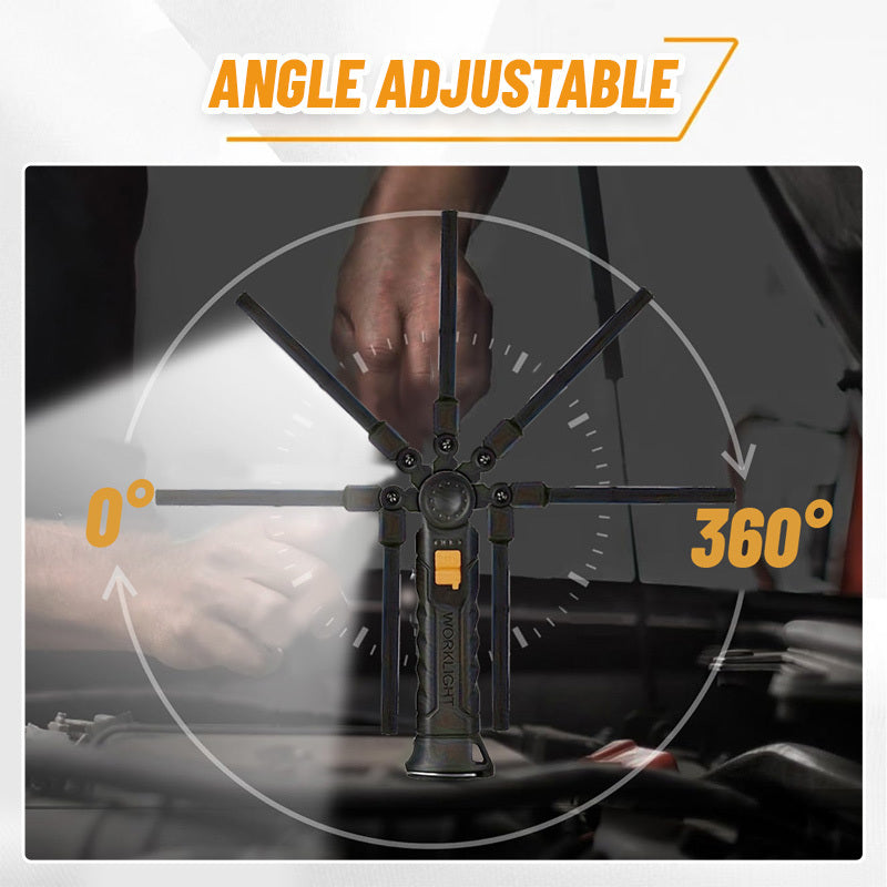 1-Pack, High-Brightness Handheld LED Flashlight, USB Rechargeable, Suitable for Home Use. This Portable Foldable Work Light Features 4 Modes & a Mini COB Flashlight Design.