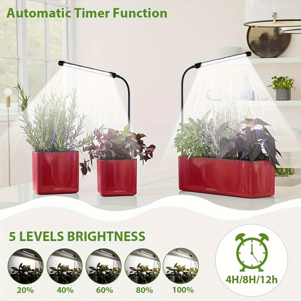 Indoor Plant Grow Light, Full Spectrum LED Plant Light, Suitable for Indoor Plant Growth, Mini Grow Light with Auto Timer & Flexible Gooseneck, 6000K Full Spectrum Gooseneck Grow Light, 1pcs/2pcs/3pcs