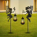 2-Piece Solar Fairy Shadow Light - Perfect Floor-Standing Decoration for Garden, Colorful Garden Ornament, IP44 Splash-Proof Solar Charging, Suitable for Outdoor Spaces, Camping Decoration, Valentine's Day Gift (Colorful Light / Warm Light)