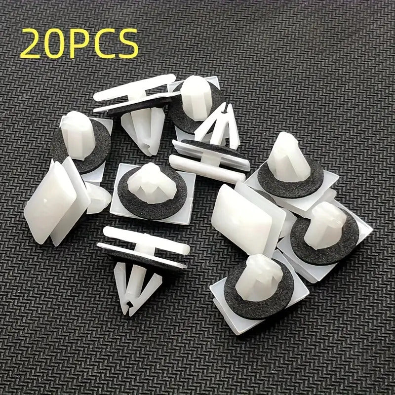 20 Pcs Rocker Panel Molding Clips, Compatible with GM/Chevrolet Avalanche 2002-ON 11518357, Ford W716352-S300 W716351S300, Automotive Trim Fasteners, Interior Panel Retainers, Reliable Secure Clips, One-Piece Style Clip