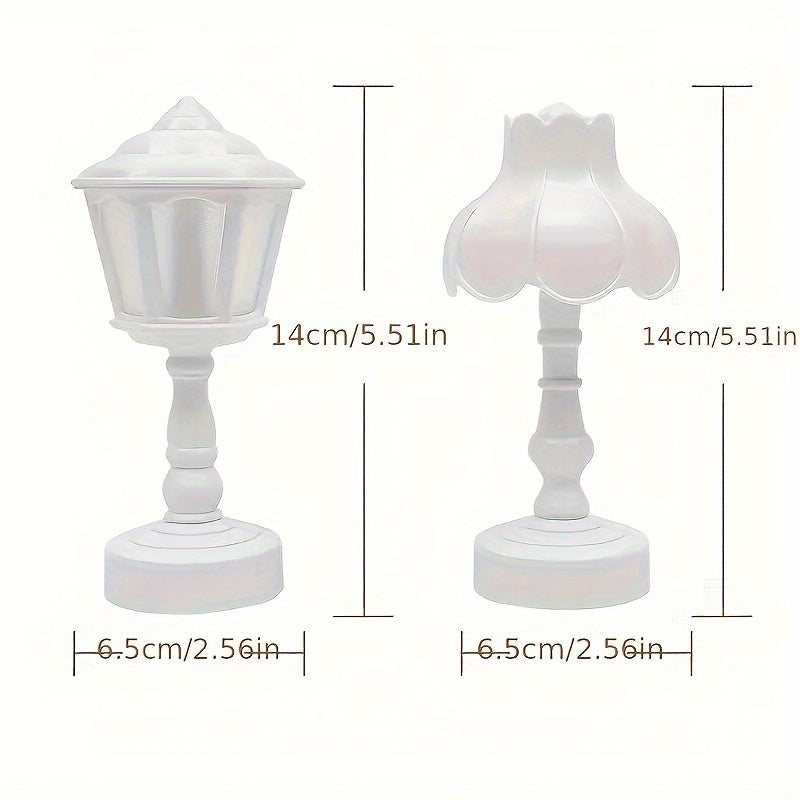 1pc 迷你路灯造型小夜灯，室内桌面装饰小夜灯，迷你复古台灯造型小夜灯，卧室装饰夜灯，适合作为圣诞节，新年礼物