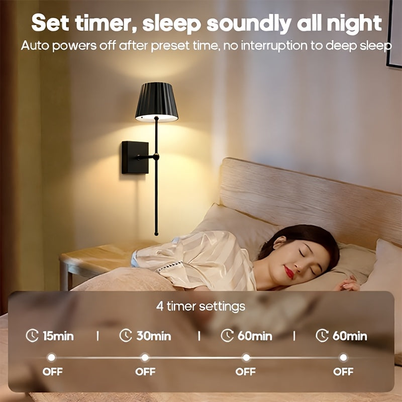2PC/1PC Rechargeable LED Wall Light, LED Wall Light with Remote Control, Modern Touch Wall Light with Dimming/Timer, 3 Color Temperatures, LED Night Light for Bedroom Living Room Hallway