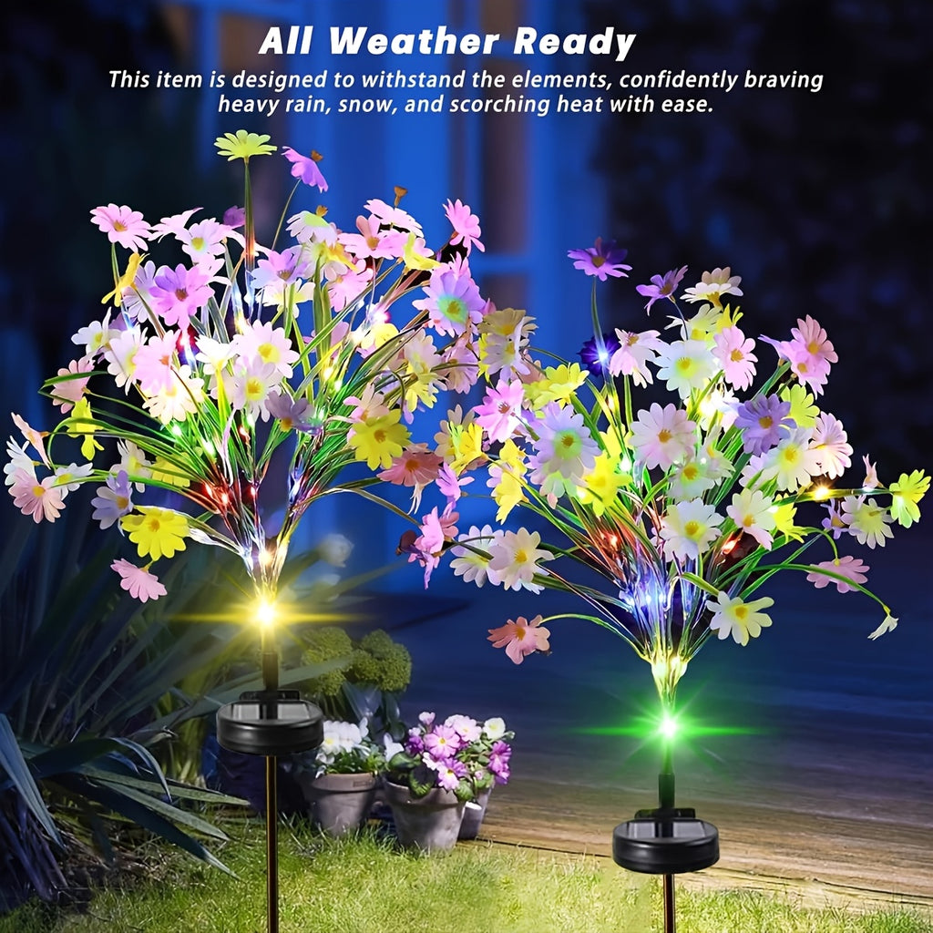 1-Piece Solar Wild Chrysanthemum Courtyard Light, Vibrant Garden Decoration, Outdoor Solar Courtyard Light Suitable for Garden, Path, Patio, Fence and Walkway Decoration, Lawn Decorative Light, Villa Landscape