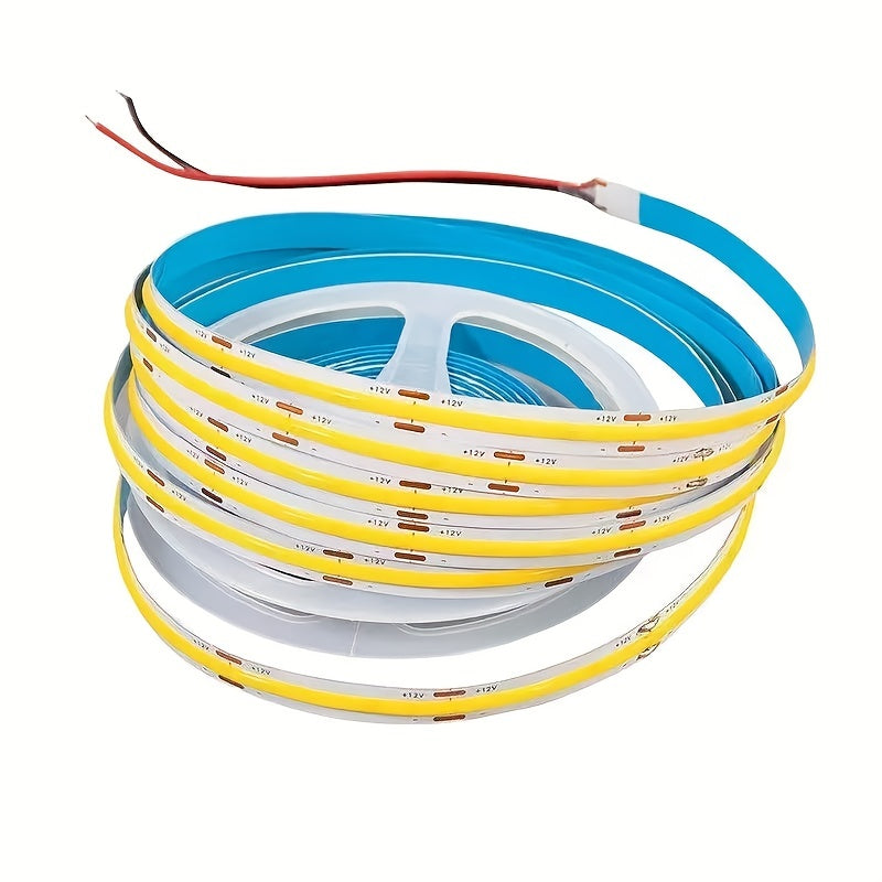 COB LED灯条- 320LED /m， 8mm宽，12V 暖白色，灵活耐用，适用于室内/室外使用，适合家庭，厨房，卧室和舞台照明，室内照明|现代照明|灵活照明，家用LED灯