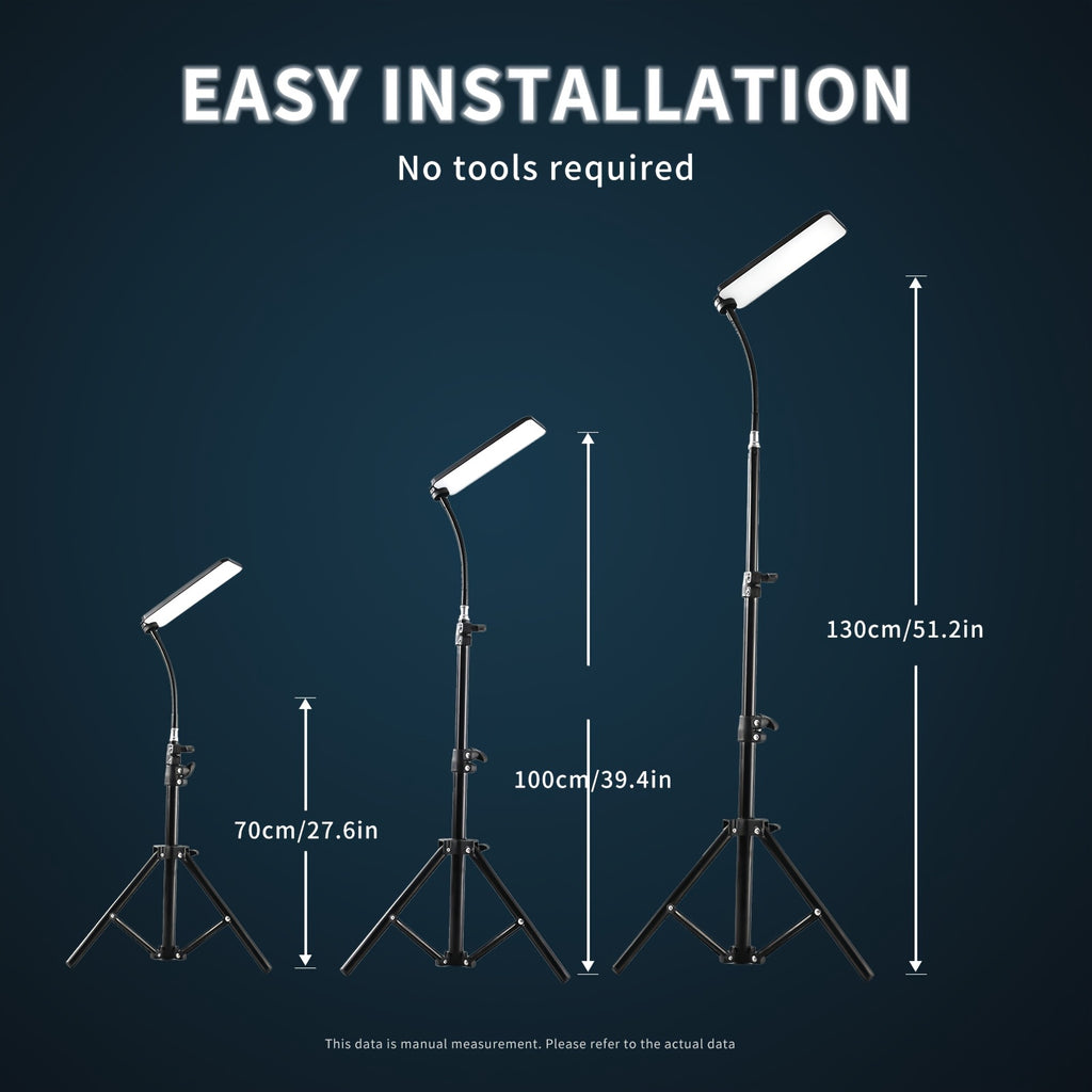 Adjustable metal hose camping light, outdoor camping light with telescopic stand, portable USB-powered LED work light