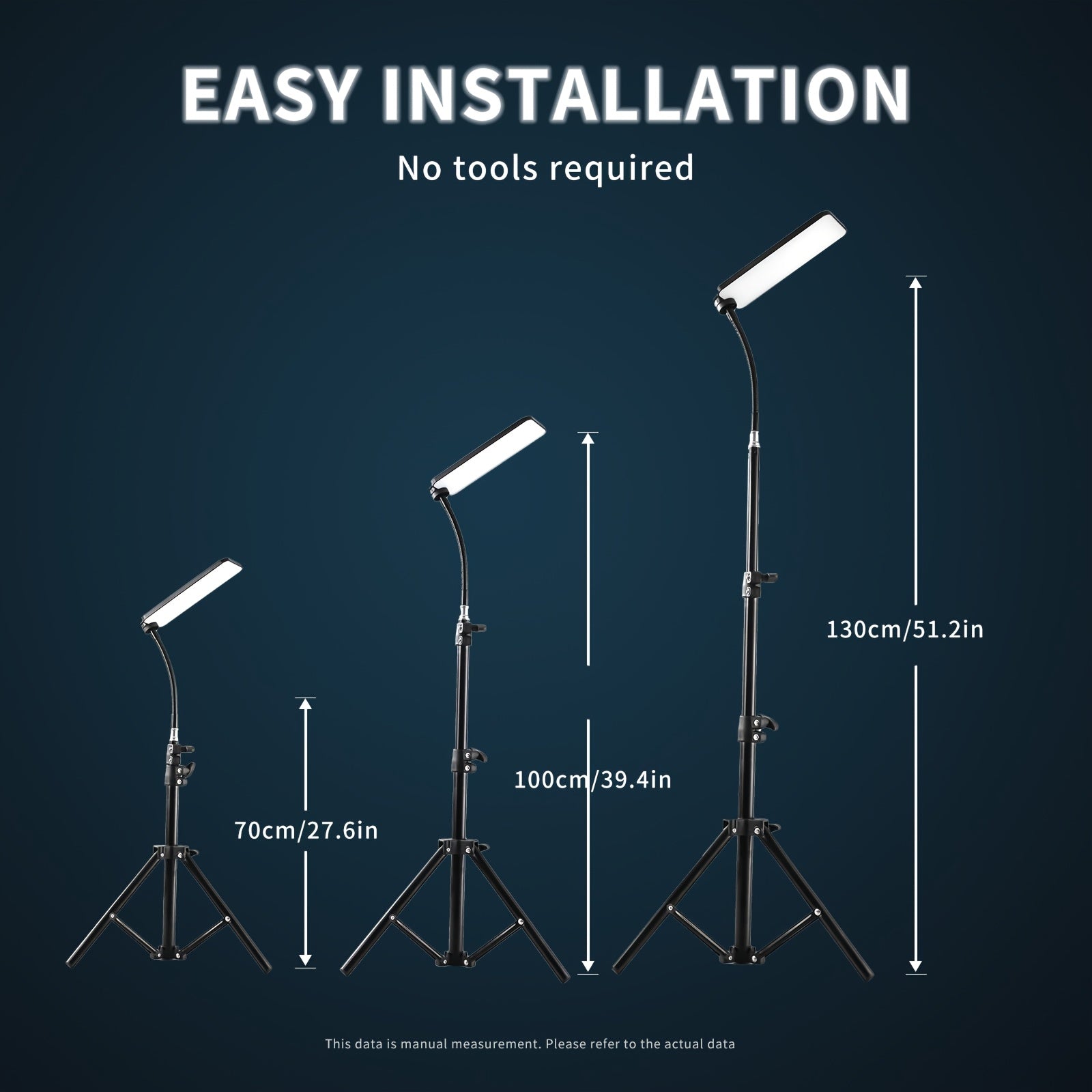 Adjustable metal hose camping light, outdoor camping light with telescopic stand, portable USB-powered LED work light